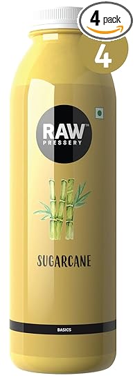 Raw Pressery Sugarcane Juice (4 x 1000ml) Rich in Vitamins & Minerals, Natural Energizer & Immunity Booster, Healthy Juice, No Added Sugar