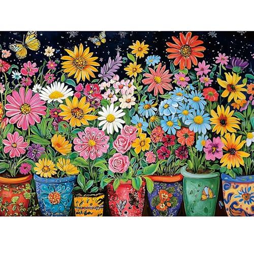 300 Piece Puzzles for Adults,Butterfly Flower Jigsaw Puzzle for Adults Kids Elderly,Large Piece Floral Puzzle for Kids Age 8-10 10-12,Fantasy Nature Landscape Puzzle,Family Game Great Gift 20.5x15in