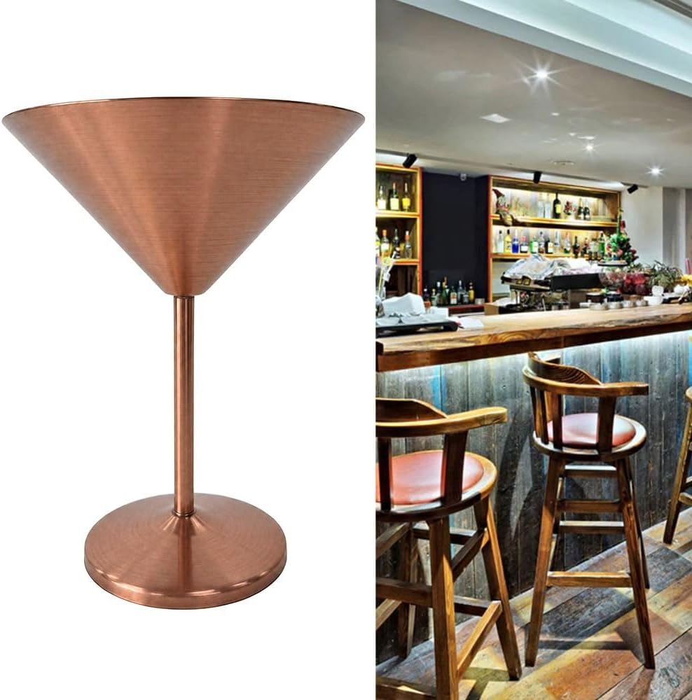 Martini Glasses – Rose Gold Barware for Cocktails, Fine Polish Cocktail Wine Goblet Cup for Margarita Manhattan Champagne Bar Party 6.3x4.61x3.15 in