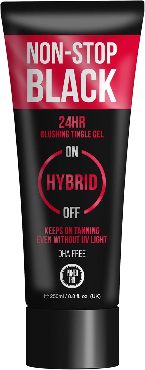 Power Tan NonStop Black Tingle Gelee (DHA Free) Hybrid UV Sunbed Tanning Accelerator Lotion
