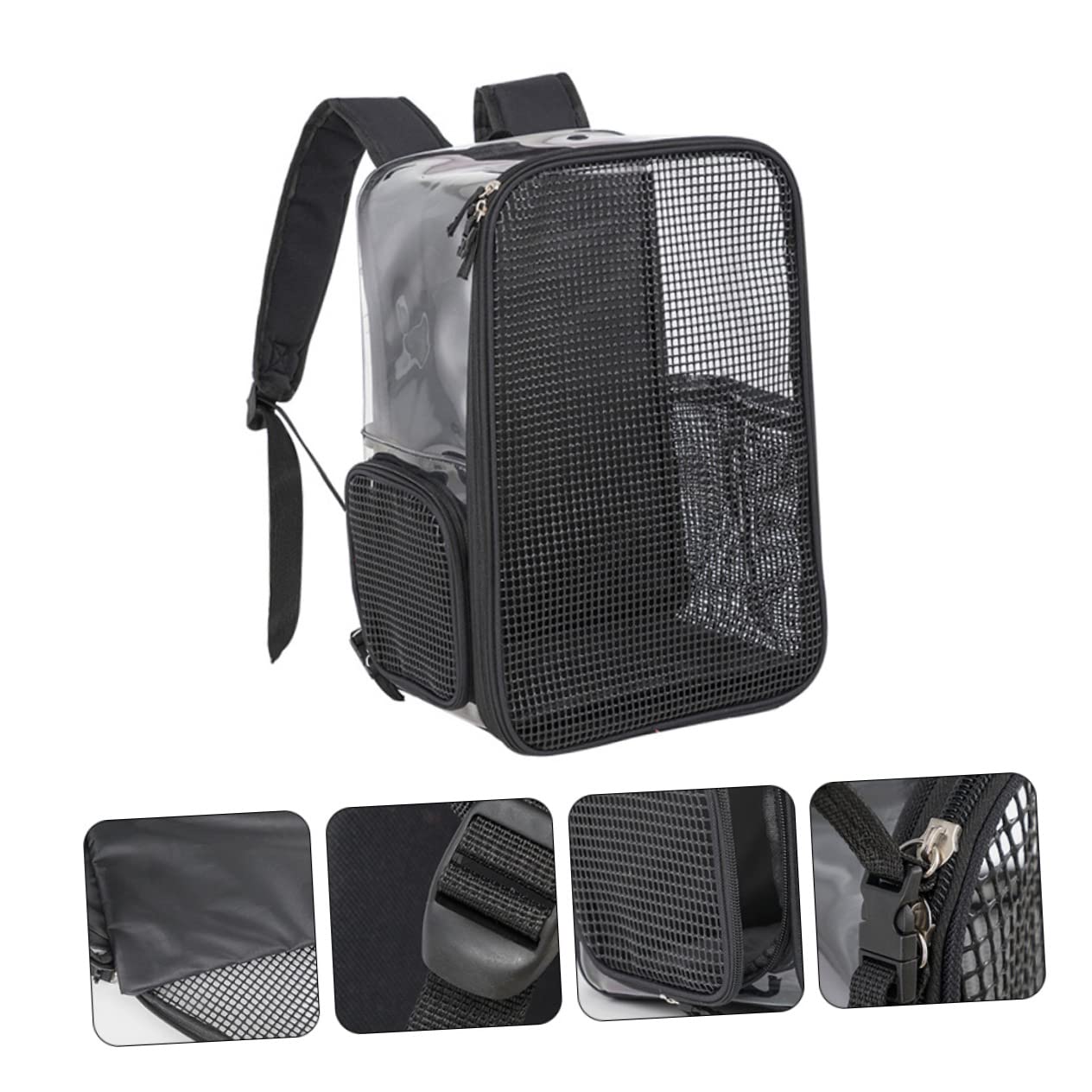 Zaino Trasportino per Gatti Traspirante, Grande Capacità, Nero | Oxford Cloth, per Escursioni e Metropolitana, Comodo da Portare, Borsa Pet per Uso Quotidiano