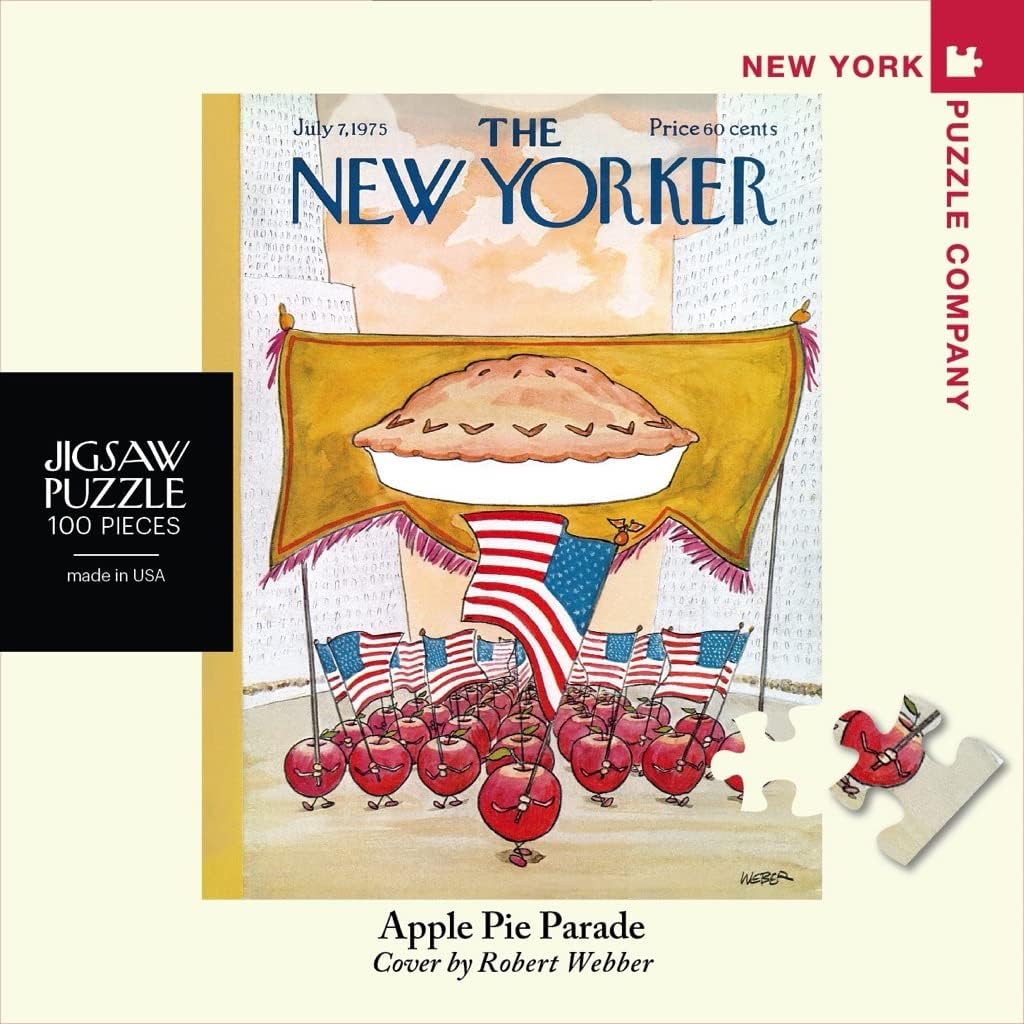 New York Puzzle Company - New Yorker Apple Pie Parade Mini - 100 Piece Jigsaw Puzzle for Adults by Robert Weber