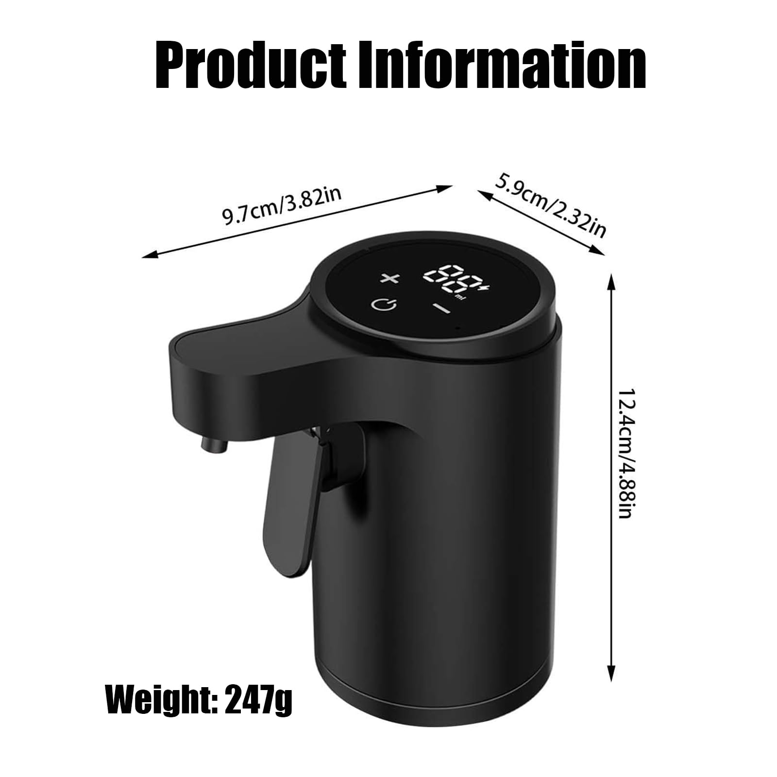 Dispensador de Vino sin Abrir Botella, Dispensador de Vino Automático, Apto para la Mayoría de Botellas de Vino (Negro)
