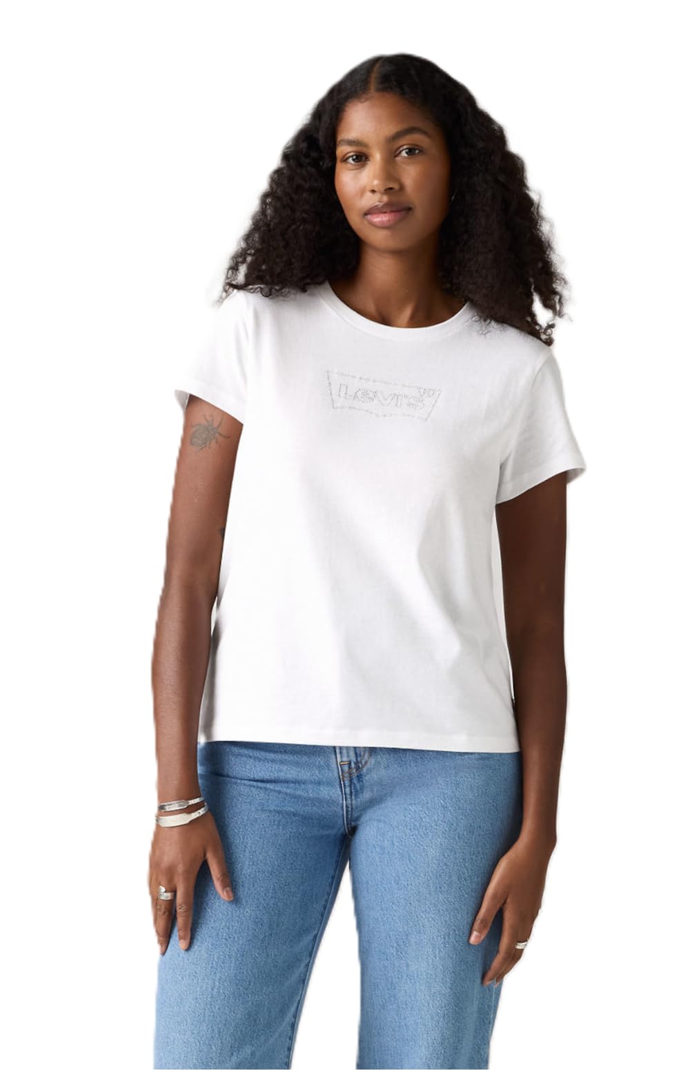 Levis Women's White The Perfect T in Size 10, Sports Direct