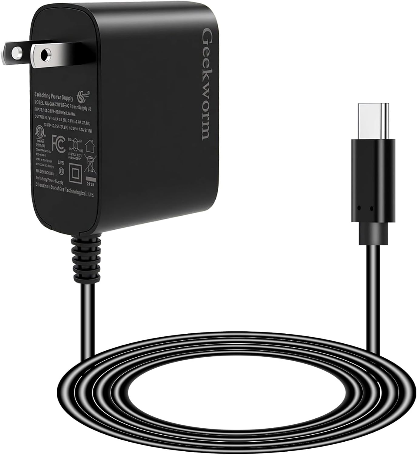 Geekworm PD 27W 5.1V 5A USB-C Power Supply for Raspberry Pi 5 16GB/8GB/4GB/2GB