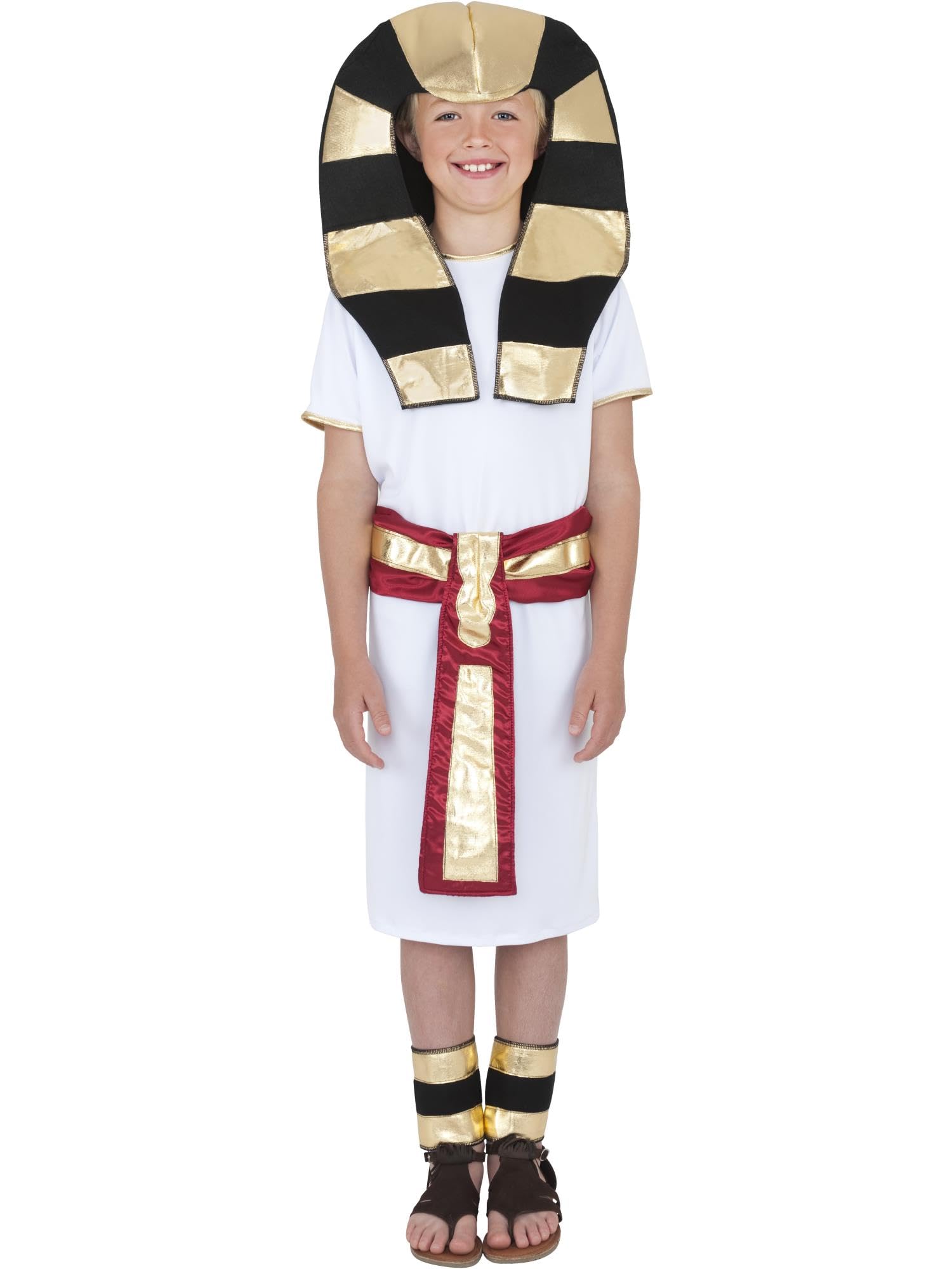 Smiffy's Children's Egyptian Boy Costume, Robe, Belt, Headpiece & Anklets, Ages