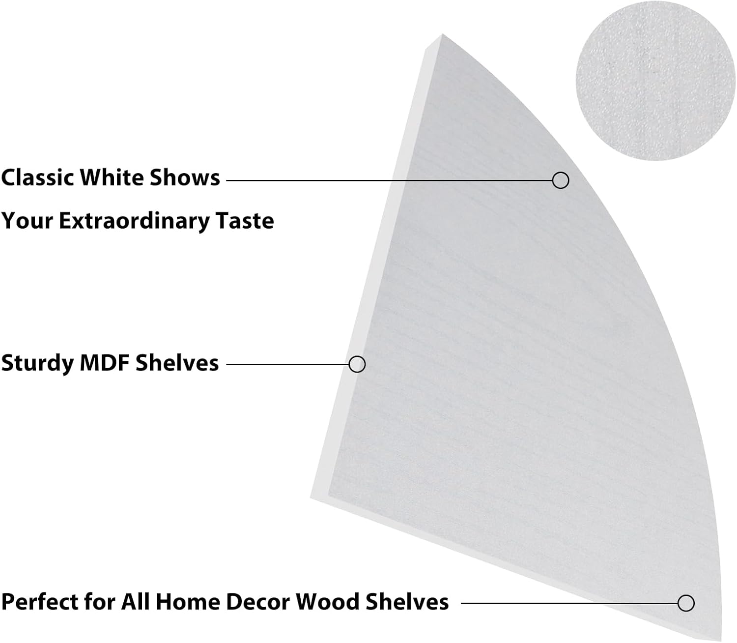 HORLIMER Floating Corner Shelf Wall Mount, Set of 6 Rustic Wood Corner Wall Shelves for Bedroom, Living Room, Bathroom, Kitchen (White)