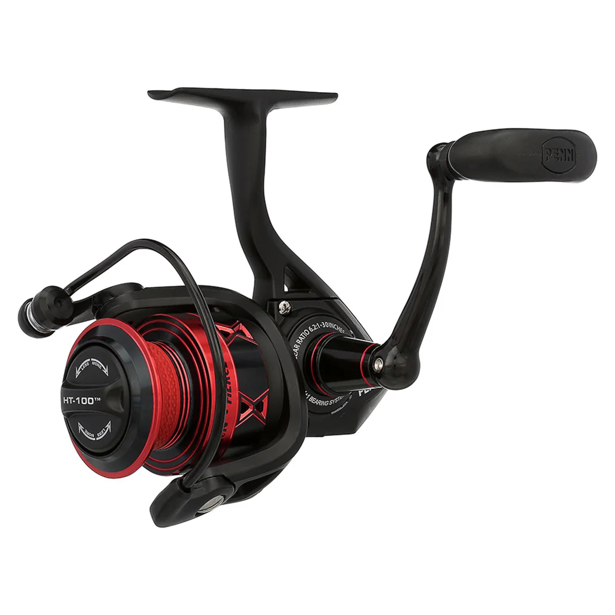 PENN Fierce IV Spinning, Fishing Reel, Spinning Reels, Sea - Inshore Fishing, Versatile Sea Fishing For Boat, Kayak, Shore, Jigging, Surf, and All-Round Use, Unisex, Black/Red, 2500
