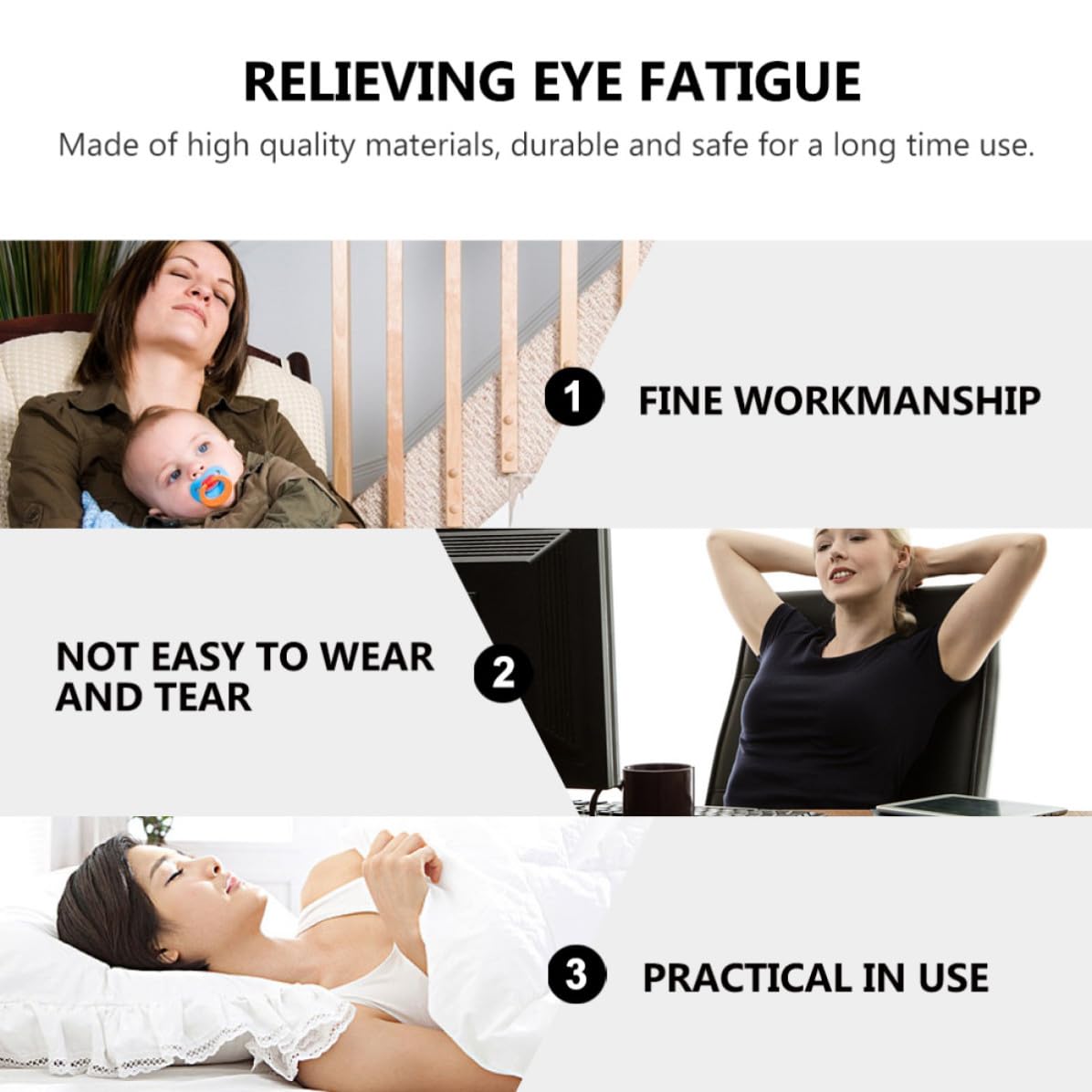 Masajeador de Ojos Antienvejecimiento Recargable Función de Relajación Muscular y Ayuda para Dormir, Dispositivo Práctico de Abs para Cuidado Ocular Diario