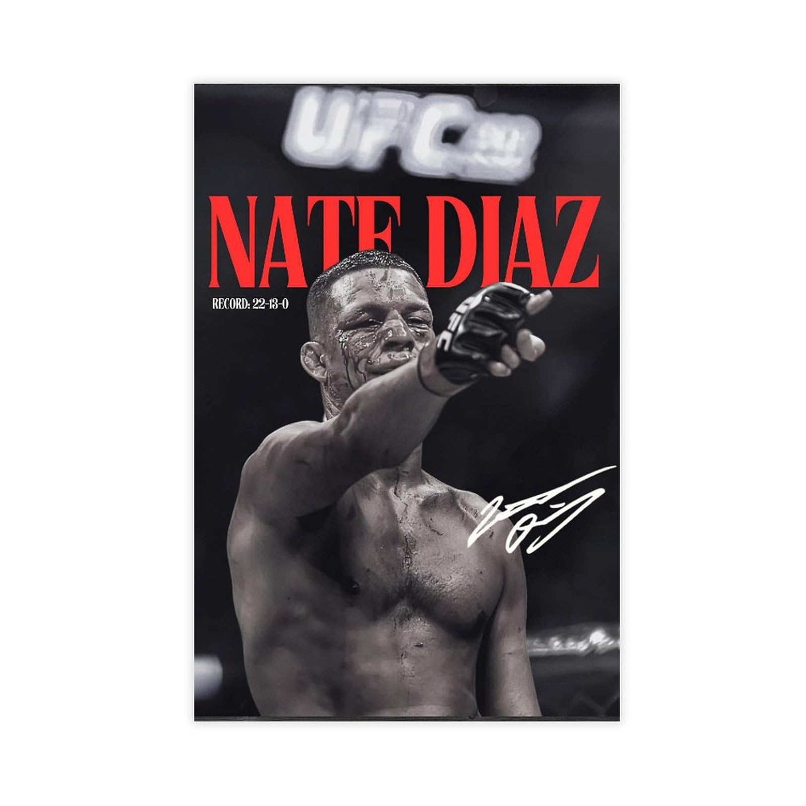 QGVBGF Nate Diaz UFC Fighter Wall Dec Canvas Poster Bedroom Decor Landscape Office Room Decor Gift 16x24inch(40x60cm)