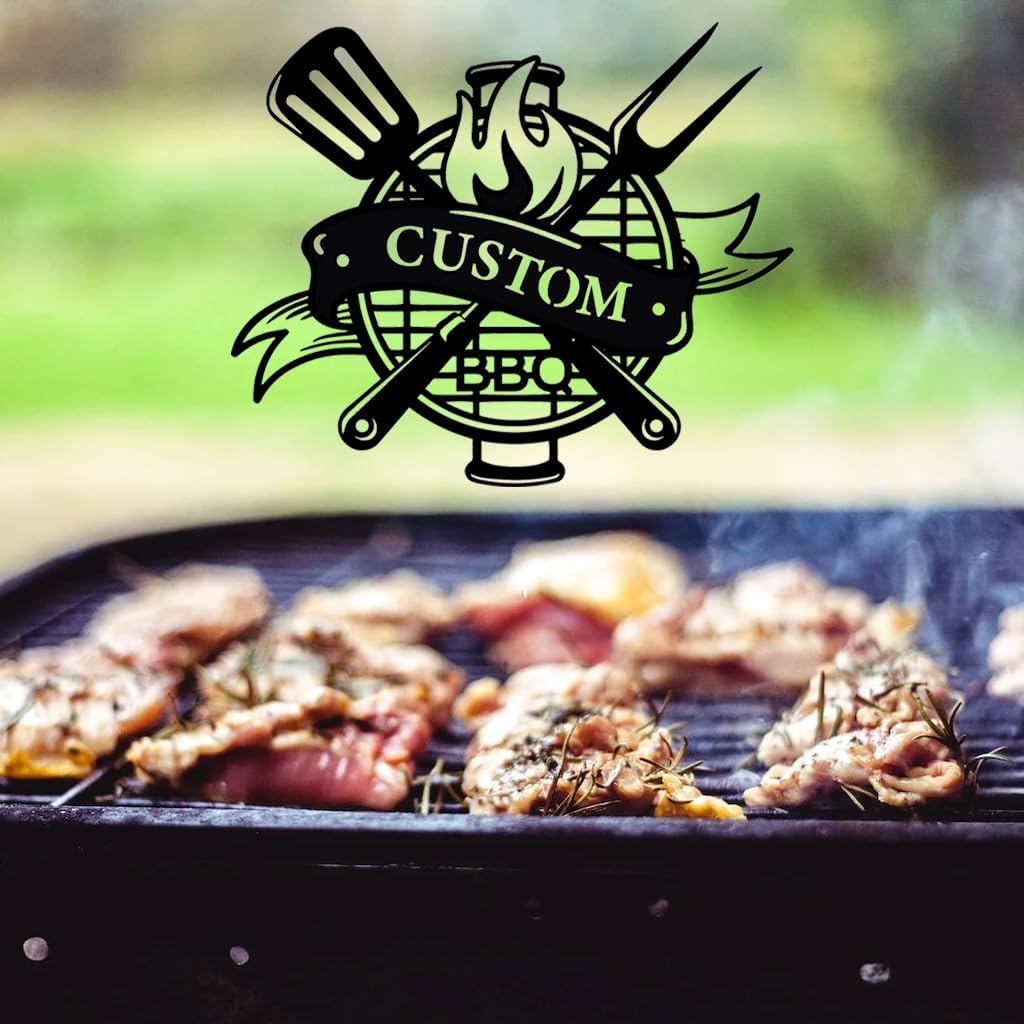 Custom BBQ Metal Wall Signs - Personalized BBQ Metal Wall Art - BBQ Metal Wall Decor - Personalized Grill Sign - Smoker And Grilling Gift - Housewarming Gifts
