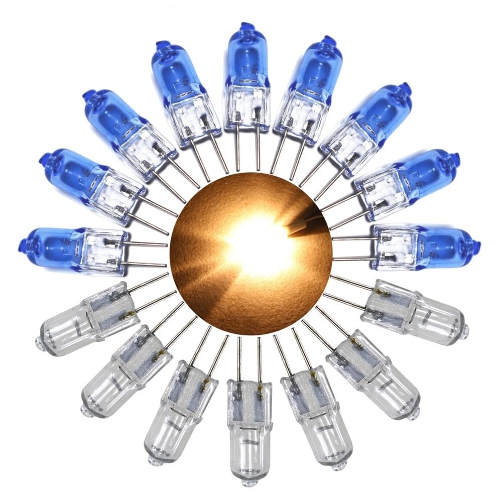 Szhhfjjyp Blue Hhf Led Bulbs Lamps, 10Pcs/20Pcs Mini G4 Halogen Light Bulb Jc Type Warm White Dc 12V 20W Spotlight For Crystal Chandelier Capsule Lamp Energy Saving ( Color : Number Of Led Chip : 20Pcs )
