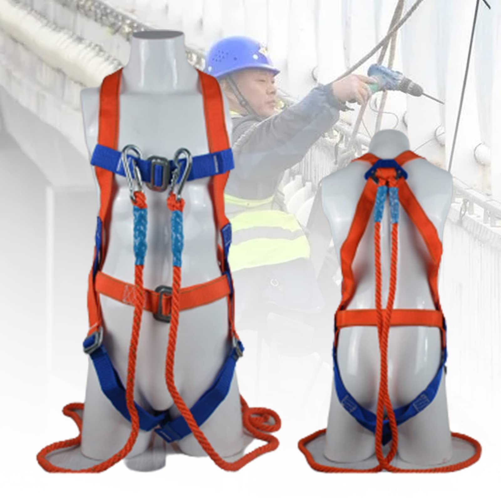 SwaYve Cinturón de Seguridad de Cinco Puntos, Arnés de Escalada, Espeleología, Equipo de Rappel para Escalada en Roca, Cinturón de Seguridad Anticaída con Construcción de Doble Gancho a Gran Altitud/S