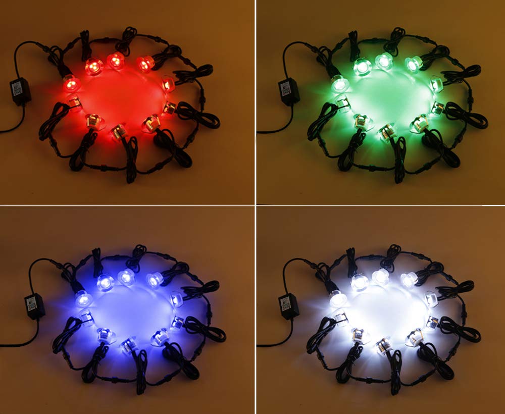 Lot de 10 WIFI RGB Spots LED Encastrable Extérieur, Ø45mm IP67 Étanche, éclairage pour Jardin Terrasse Escalier Deck en Bois Patio Décoration intérieur et extérieur