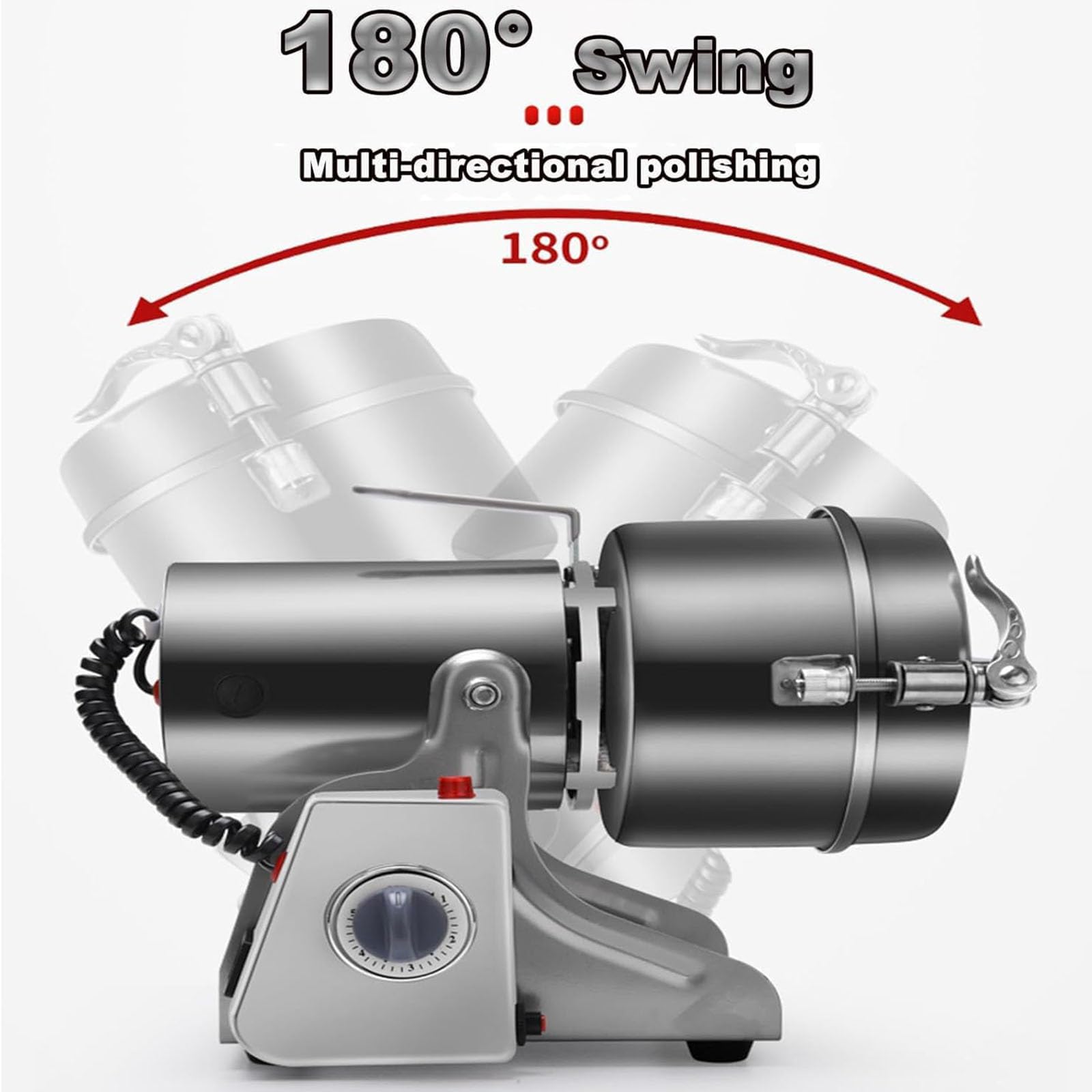 Mulino elettrico per cereali, in acciaio inox, 35000 giri/min, con tre per spezie, noci, cereali, tipo oscillante, capacità 1500 g