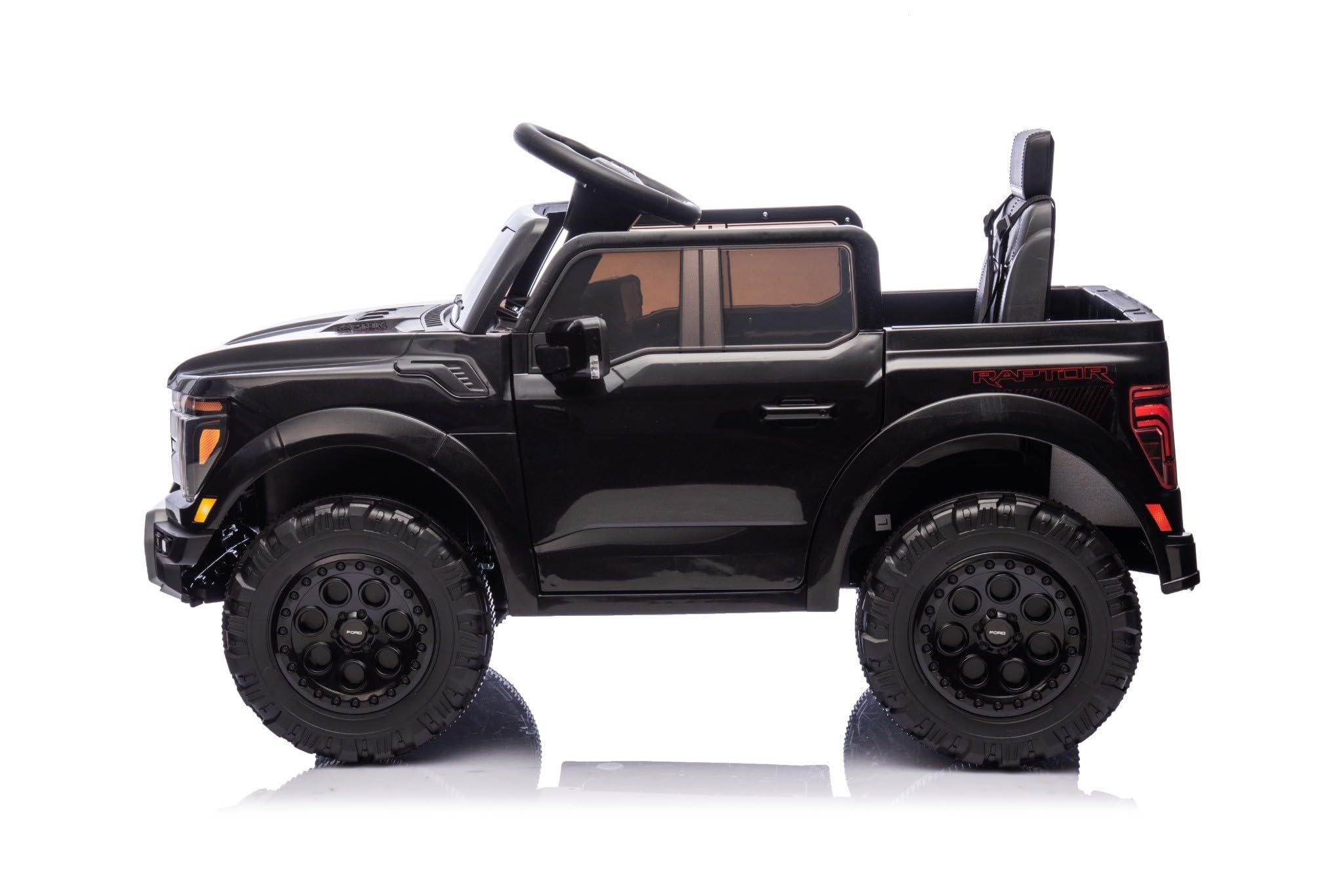 TOYSCAR Auto Elettrica Bambini Ford Raptor 12V Fuoristrada con Telecomando Porte Apribili, Bluetooth Luci LED e TAPPETINI Inclusi (Nera)