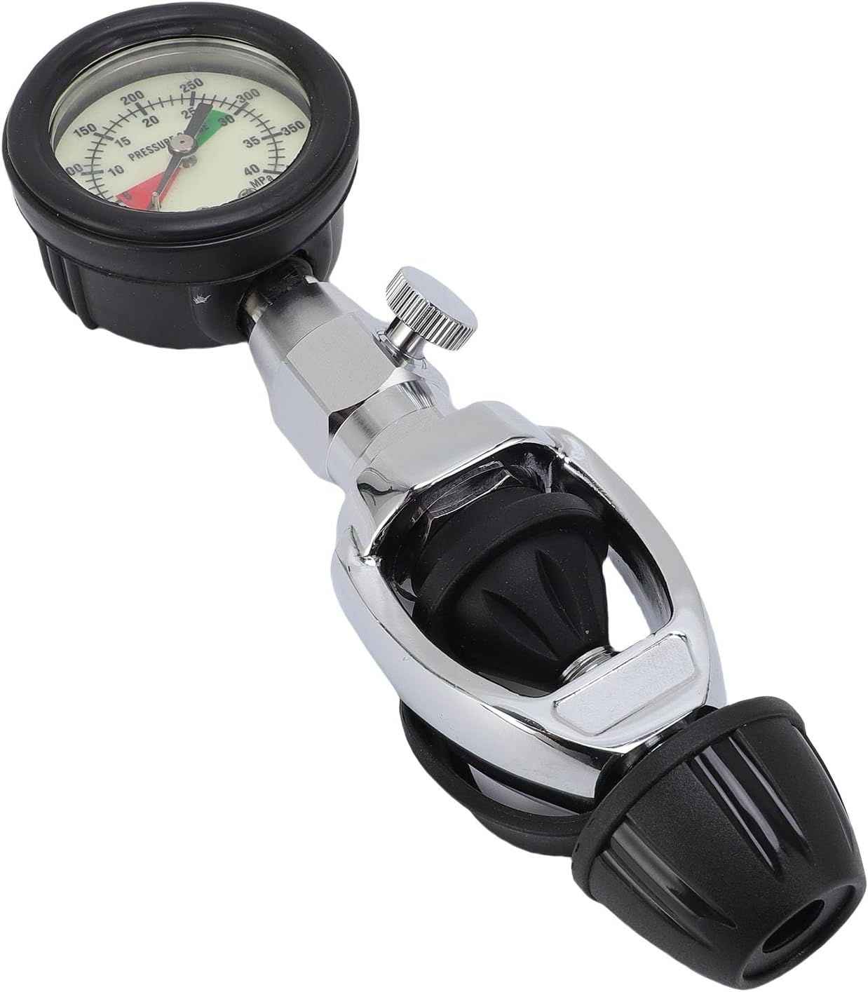 Scuba Diving Tank Pressure Checker, Yoke Connector with Luminous Dial for Accurate Pressure Measurement - Durable Brass Construction, Compact Design for Scuba Diving Accessories