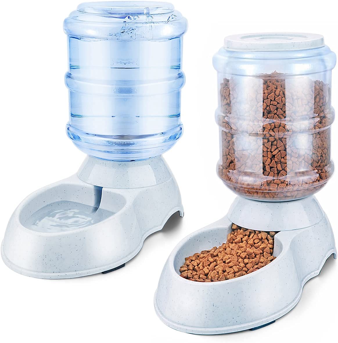 2 Pack Automatic Cat Feeder and Water Dispenser in Set with Pet Food Mat for Small Medium Dog Pets Puppy Kitten Big Capacity 1 Gallon x 2 (B09LSC715H) Amazon Price History, Amazon Price Tracker