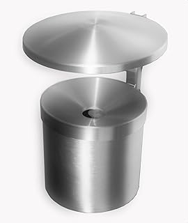 Wandaschenbecher mit Dach Aluminium 145x270 mm Volumen 2,7 ltr Marke Szagato Made in Germany (Industrie Standaschenbecher modern Design Aschenbecher für draussen aus Metall für innen und außen)