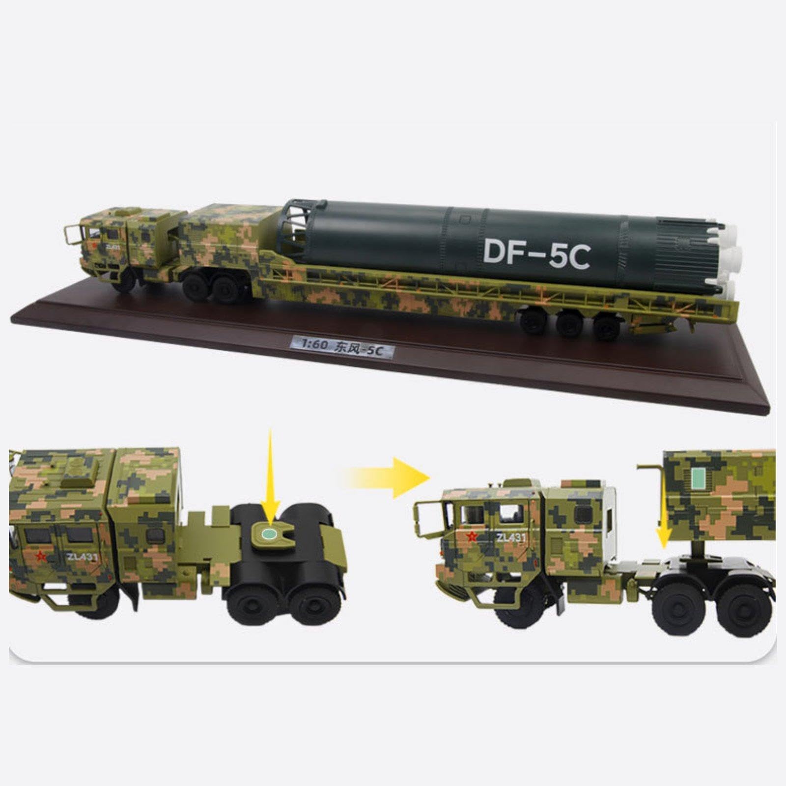 Modellino di Auto DF 5C Launcher in 1:60, Giocattolo Simulato per Amici, Bambini E Ragazzi.