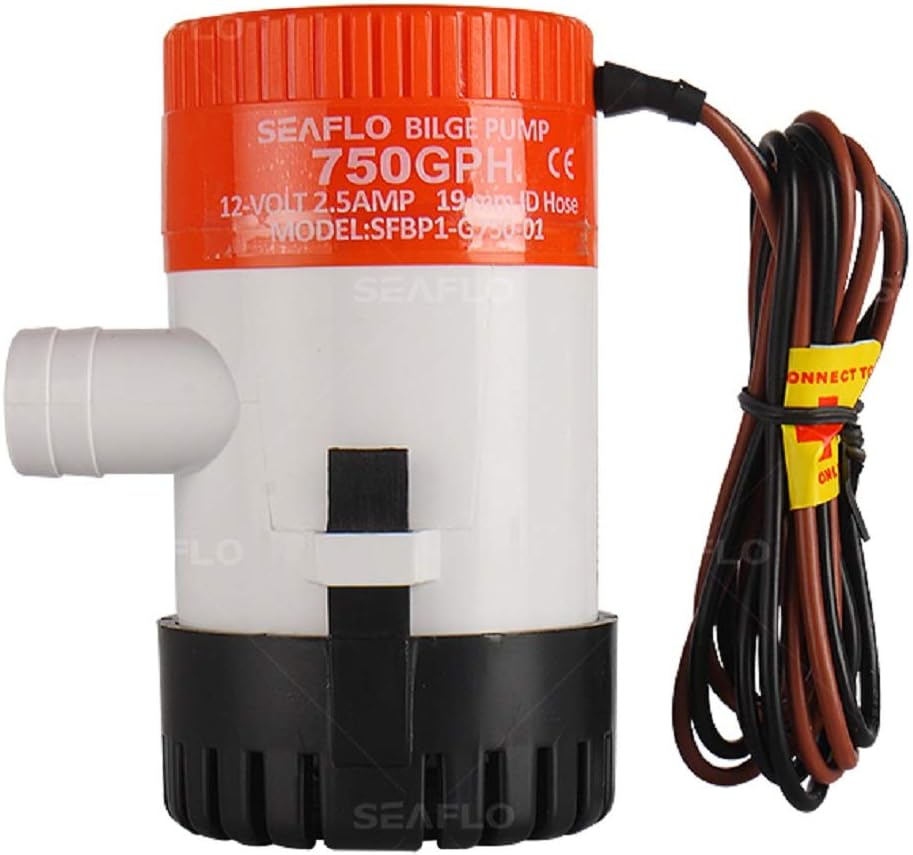 Amazing Mart Submersible Boat Marine Electric Bilge Pump 750 GPH 12v 3/4" Outlet New