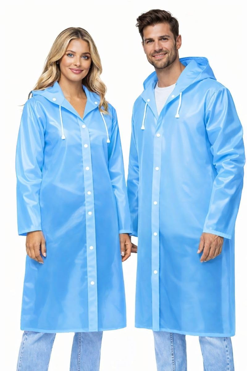 Nephar Unisex Waterproof Raincoat for Men & Women | Long Hooded Rain Wear | EVA Material Full Sleeves Raincoat-picture-17