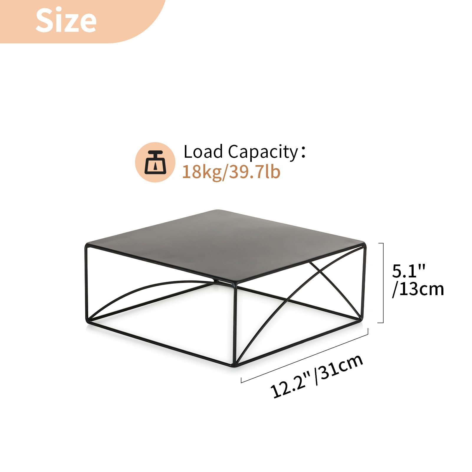 Nuptio Alzatina Dolci Torta Supporto: 31cm Matrimonio Wedding Cake Stand Nero Espositori Decorazioni Cupcake Bomboniere Biscotti Piazza Metallo Halloween Anniversario Baby Shower