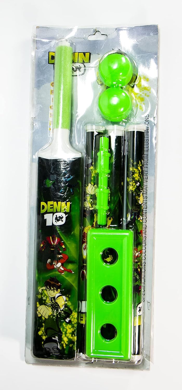 Nehnavaa All in one Store Cricket Set with Bat, Ball, Stumps and Accessories | Kids Sports Toy Set | Available in Yellow and Green (Pack of 1) (Green)-picture-31
