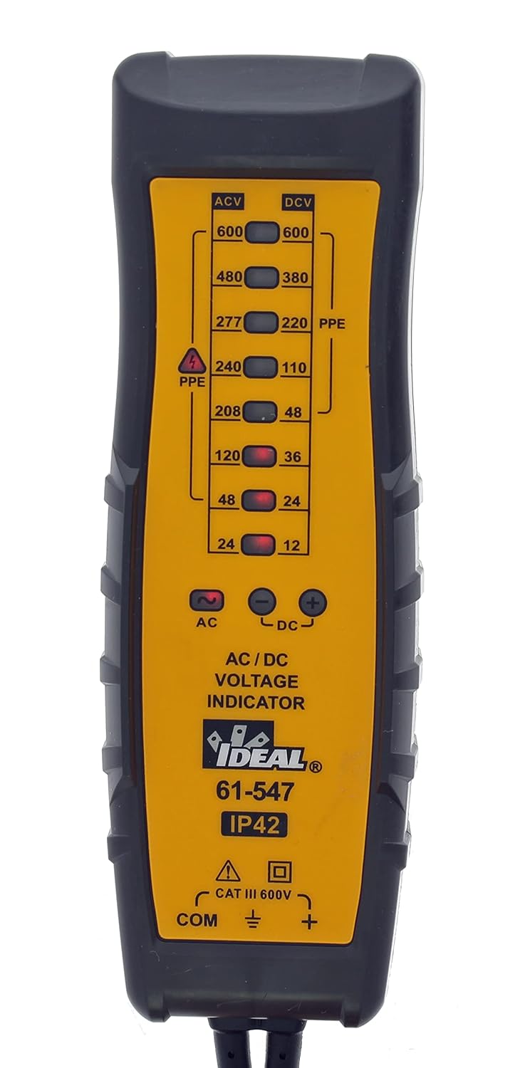 Ideal Electrical 61-547 8 Range AC/DC Voltage Indicator w/PolarityIndicator
