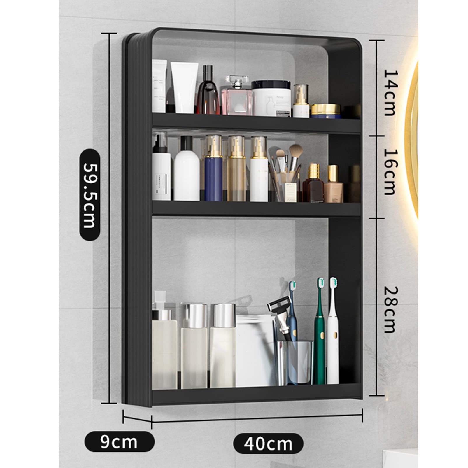 Duschkorb für die Wand im Badezimmer, platzsparendes Aufbewahrungsregal über der Toilette, Medizinschrank hinter der Tür, Duschregal ohne Bohren, Seifenhalter, Shampoo-Organizer, für Wäsche/