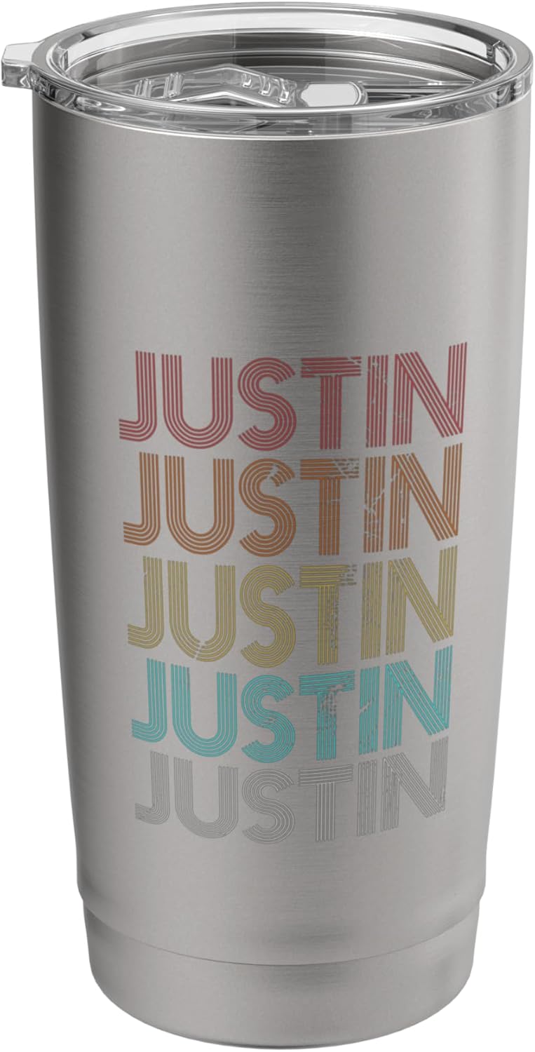 Retro Vintage JUSTIN Stainless Steel Insulated Tumbler