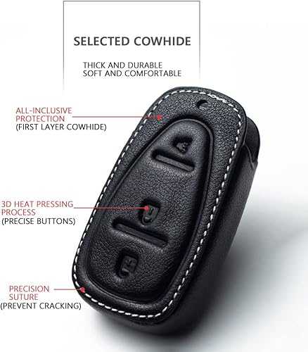 Miniatura 3 de SANRILY Funda de cuero de vaca para llavero inteligente para Chevrolet Volt 2019 2018, Rosado