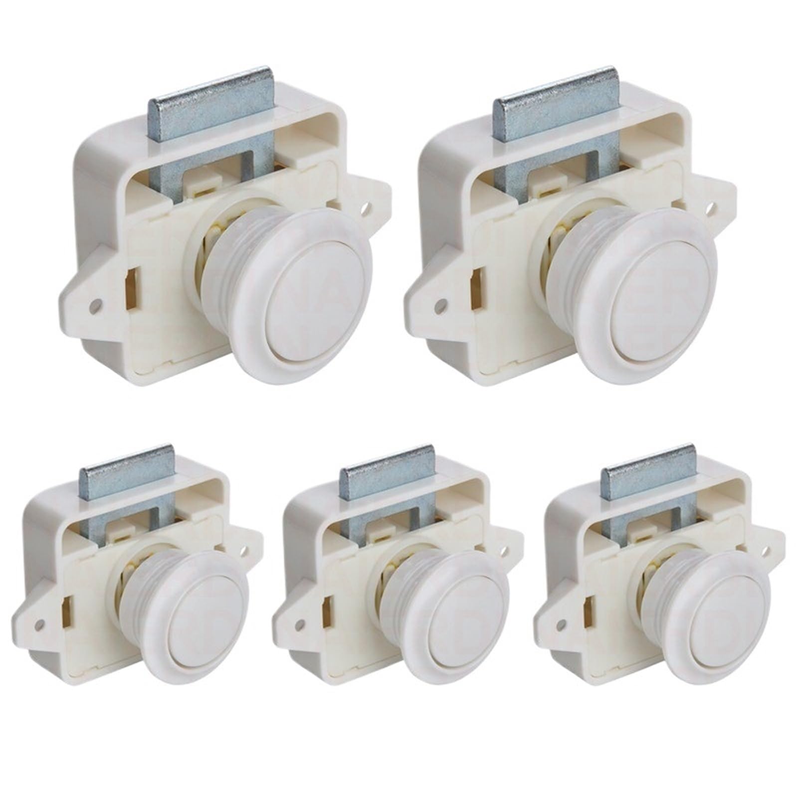 Jwvialel Big White Home Cabinet Drawer Latch Button Locks Furniture Hardware 5Pcs(Big White)