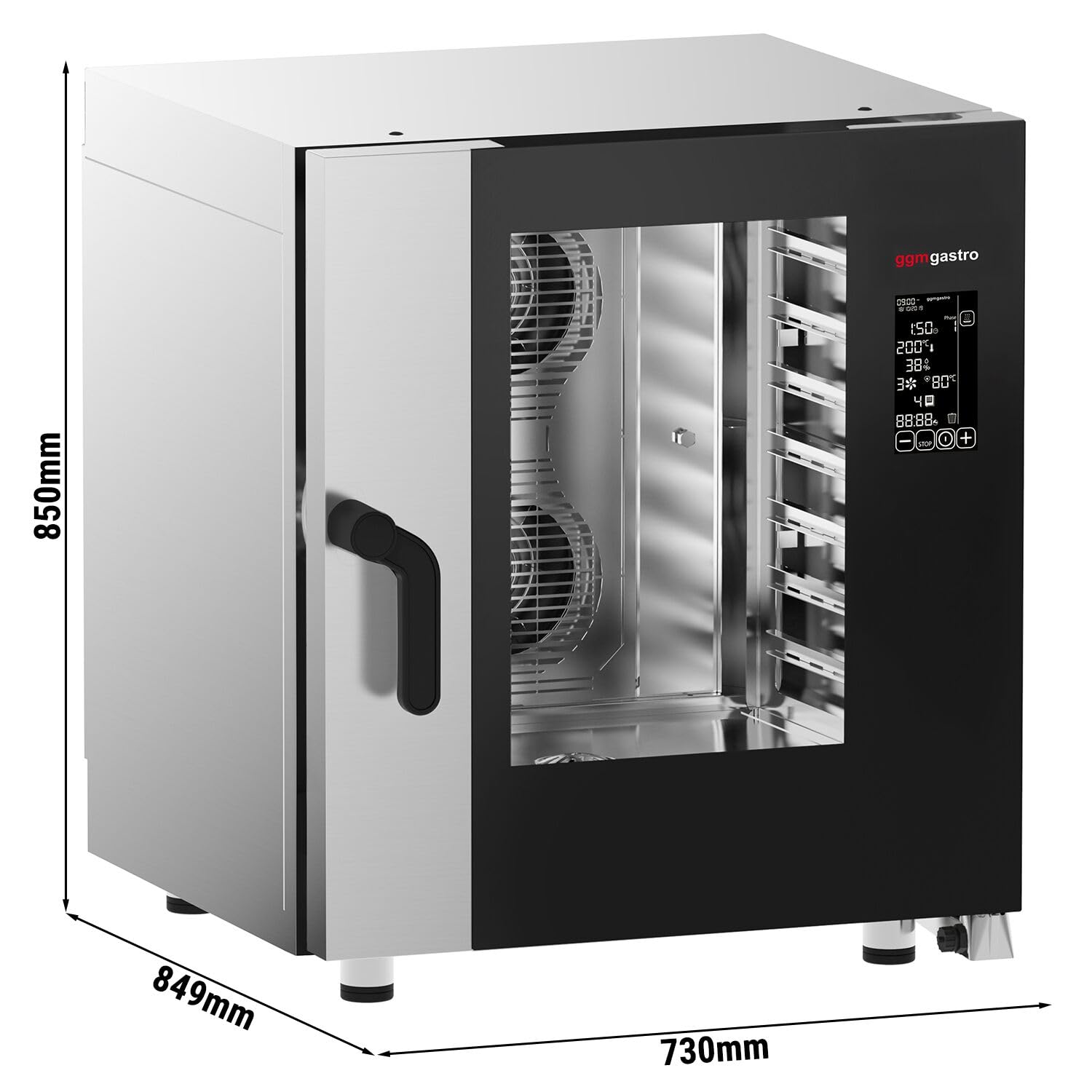 GGM Gastro Kombidämpfer Digital 7x GN 1/1 | Ideal für Dauereinsatz, zeitsparende Reinigung durch abgerundete Ecken, intuitive Bedienung, hohe Präzision