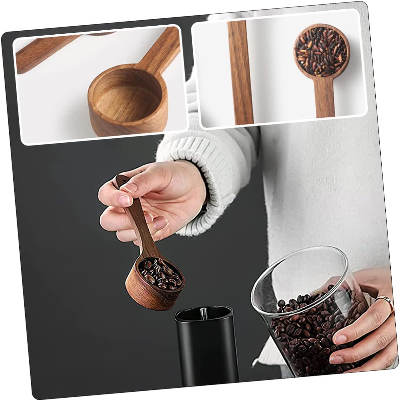 PRETYZOOM 8pcs Espresso Scoop Tamper Reusable Coffee Scoop Measuring Spoon for Ground