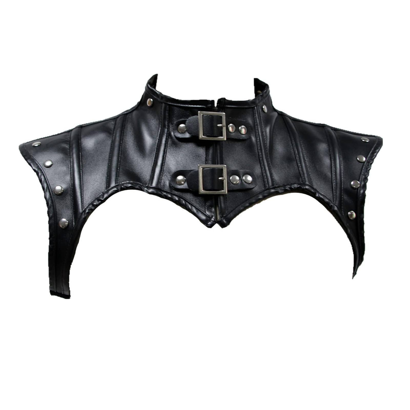 XITVVyg Leather Medieval Shoulder Pauldron Medieval Knight Pauldron Armor Leather Armor Black Armour Women for Halloween Viking Cosplay Pirate Costume Gothic Steampunk Costume (S)