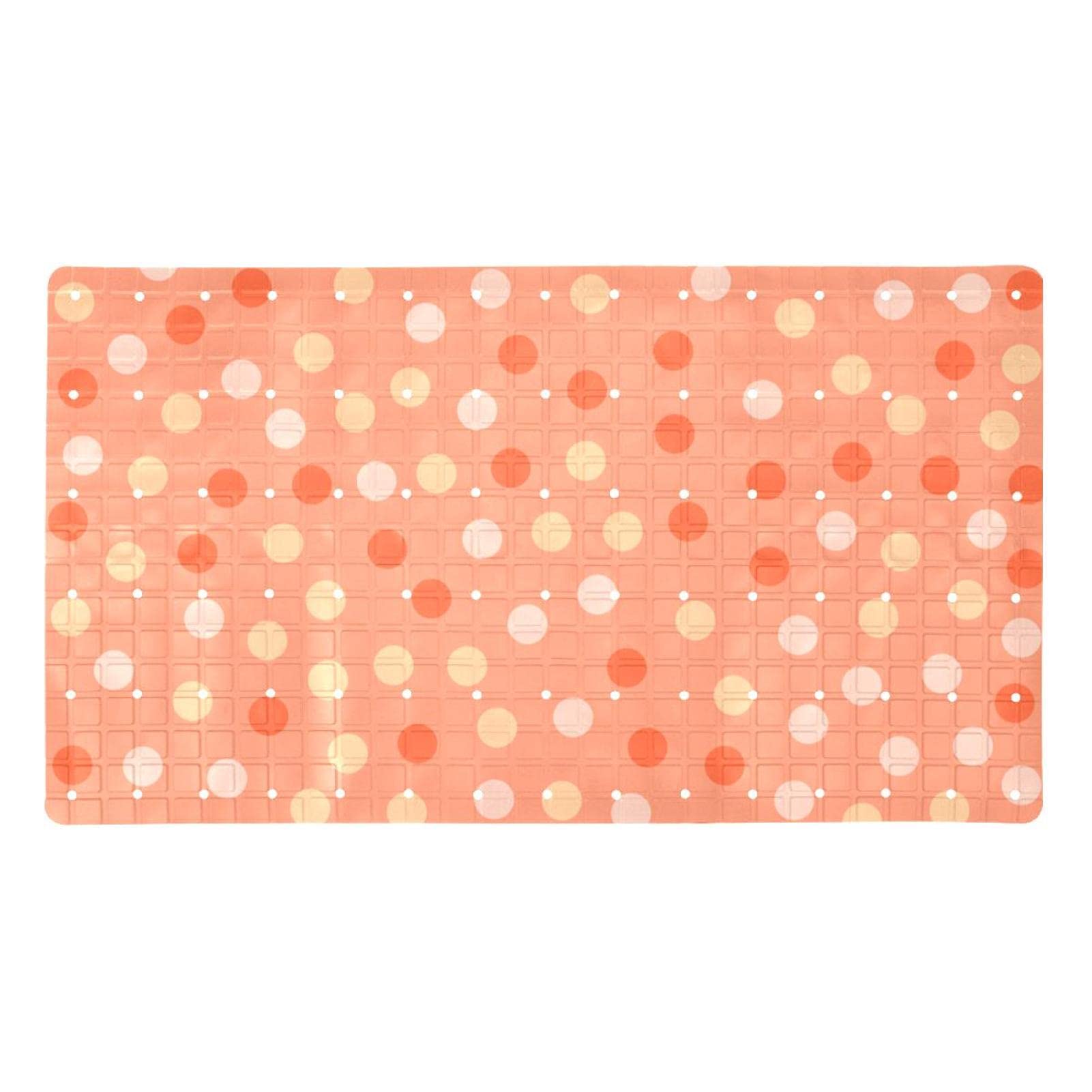 Tapis de baignoire antidérapant orange à pois 40x70 cm pour enfant