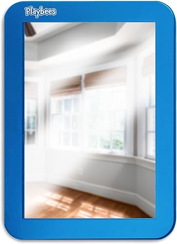 Espejo magnético para casillero, color azul, ideal para casillero escolar, baño, refrigerador, gabinete de oficina, caja de herramientas de taller,