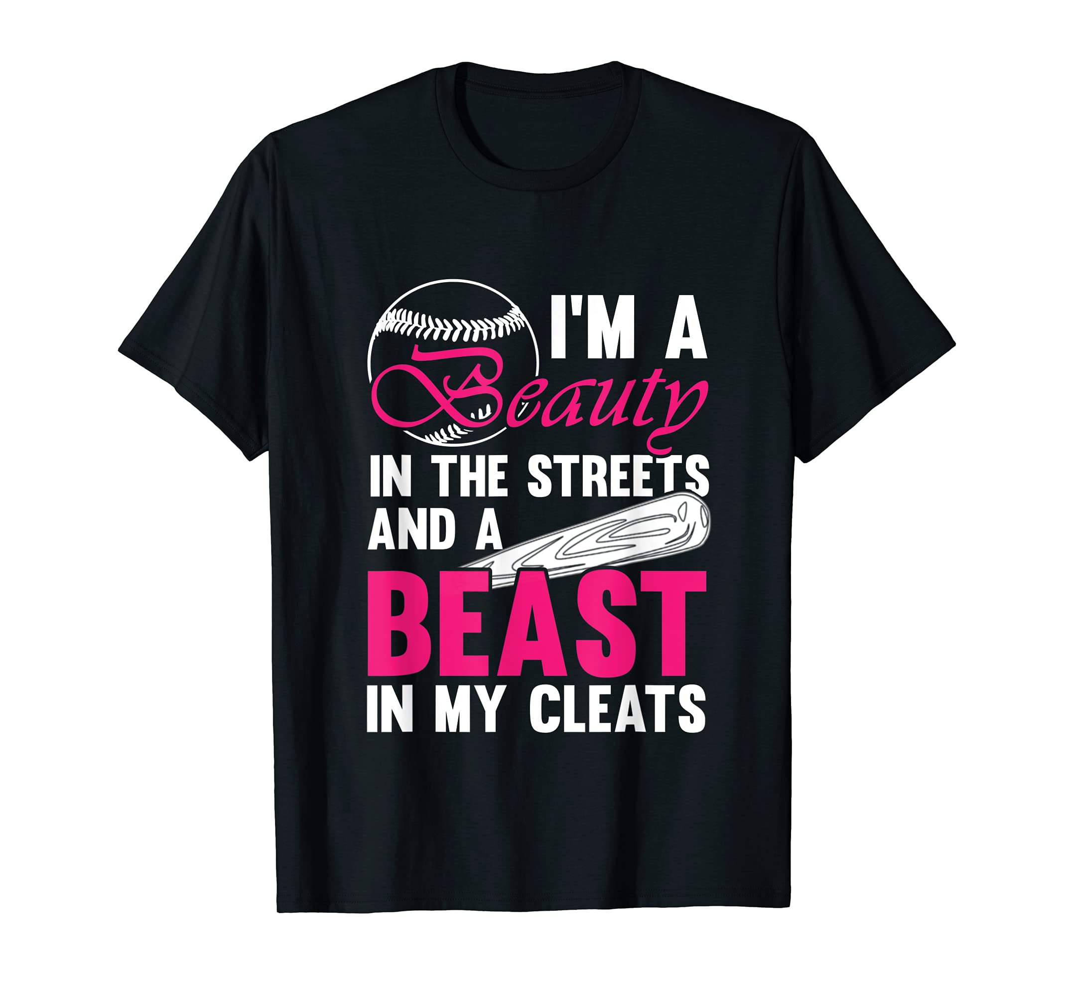 Softball T-Shirt Abeast In My Cleats Quote Gift