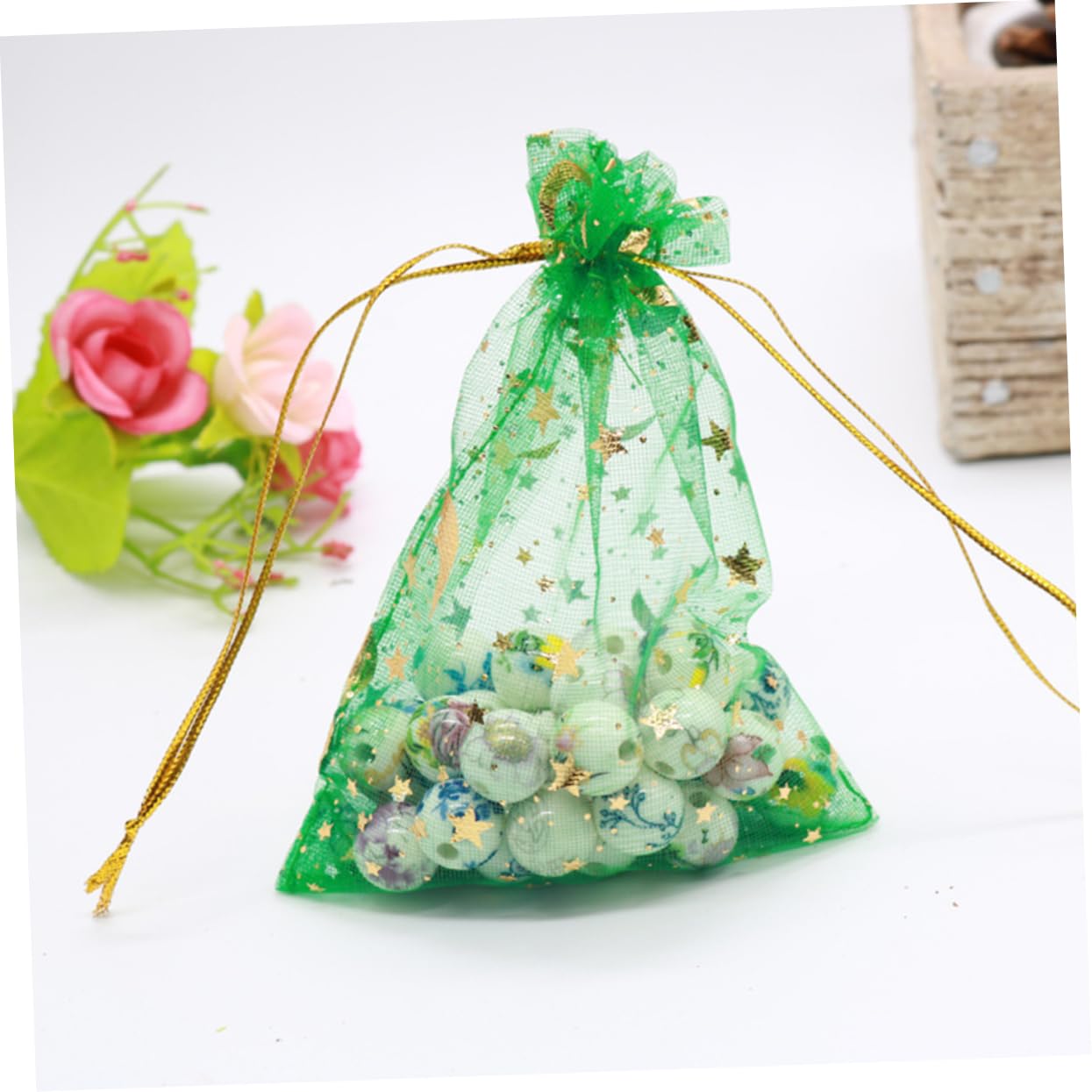 Ipetboom 300stücke Geschenktüten Mit Goldprägung Mond Und Sternen-muster Grün Verpacken Von Schmuck Süßigkeiten Für Partys Für Und Aufbewahrung