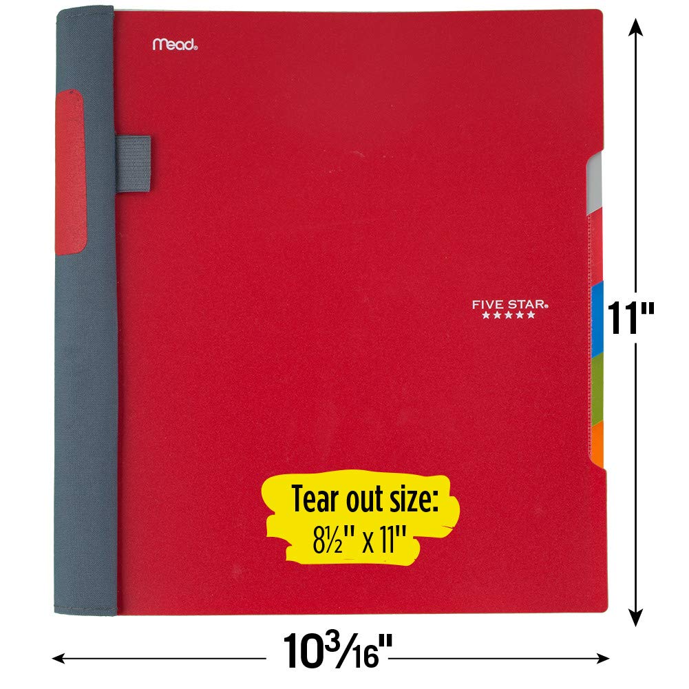 Five Star Advance Quaderno a spirale, 5 soggetti, carta a righe universitarie, 200 fogli, 28 x 21 cm, colore selezionato per te (06326)
