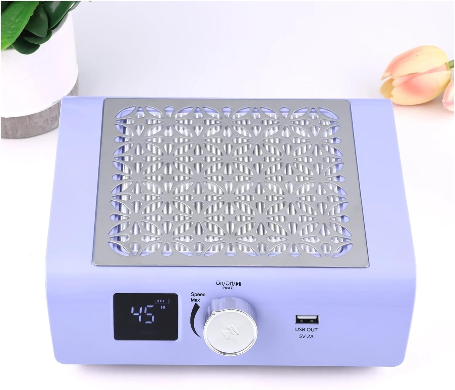 Nail Dust Collector, 2Pcs Strong Power Nail Salon 85w Brushless 4500rpm Dust Collector Nail Manicure Portable Nail Vacuum Cleaner Dust Collector,Manicure Dust Collector(White)