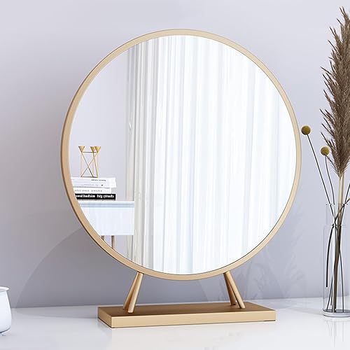 Espejo de mesa, espejo de encimera, espejo de afeitado de baño, tocador de mesa, tocador cosmético, espejo circular para peinar el cabello, belleza