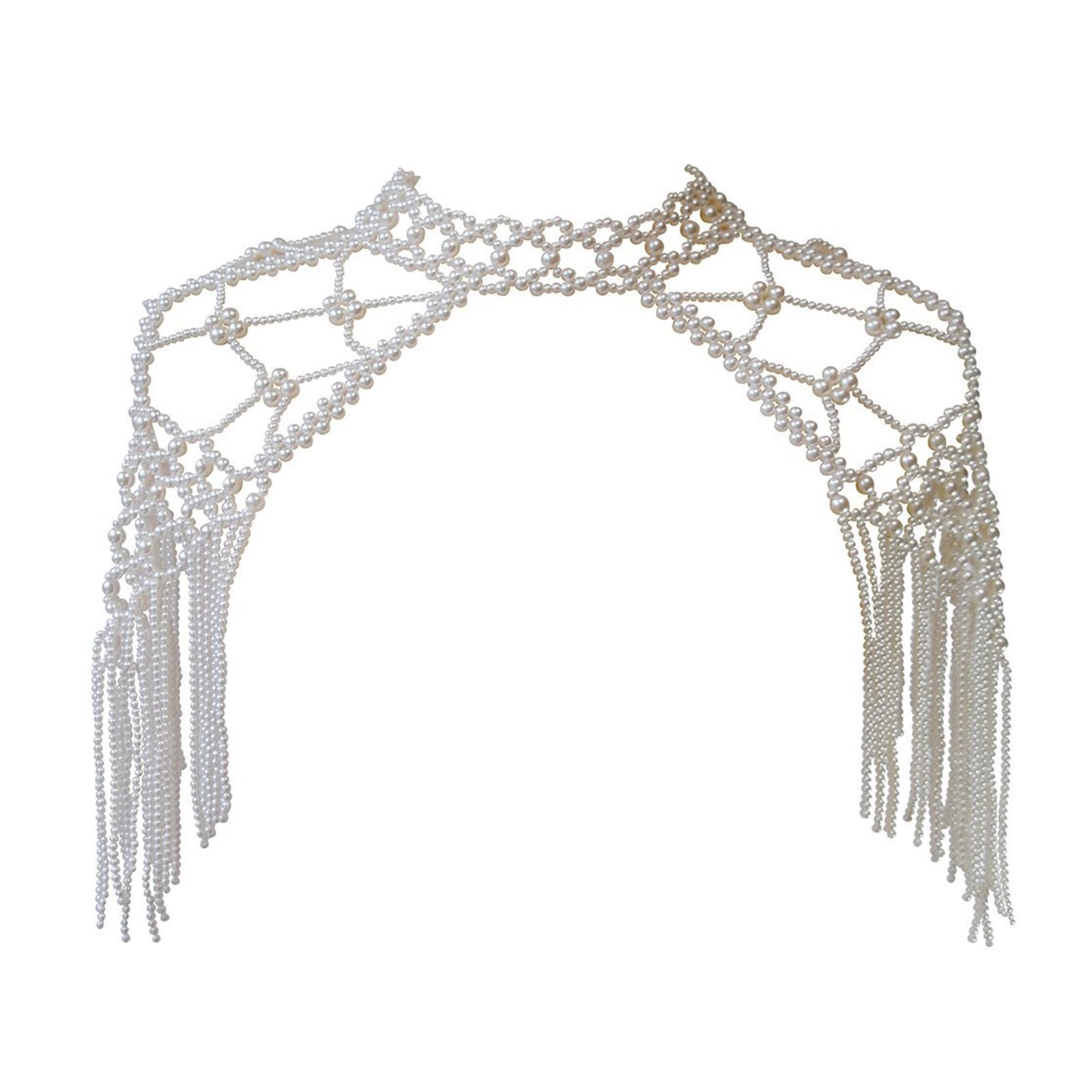 Châle à franges en perles pour soirée - Pashmina tendance - Pour robes de mariée Cheongsam - Décoration unique