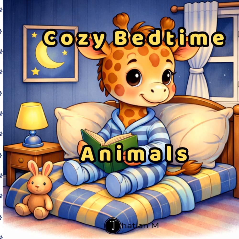 Cozy Bedtime Animals Coloring Book Kids Age 7-10
