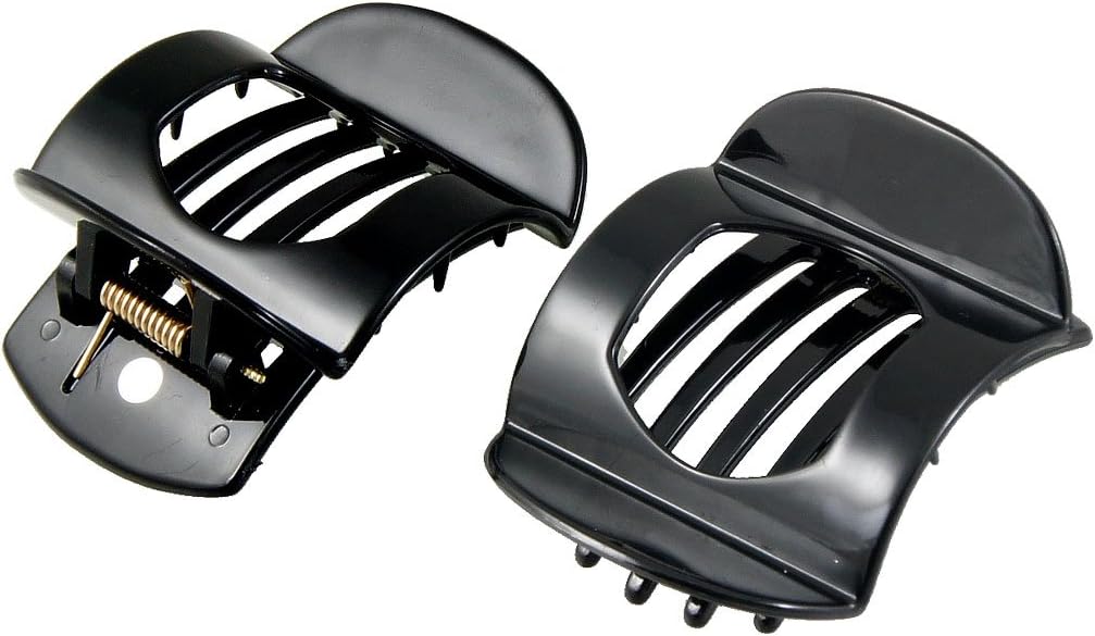 uxcell Black Plastic Barrette Hairpin Clamp Hair Claw Small Clip 2 Pcs for Ladies