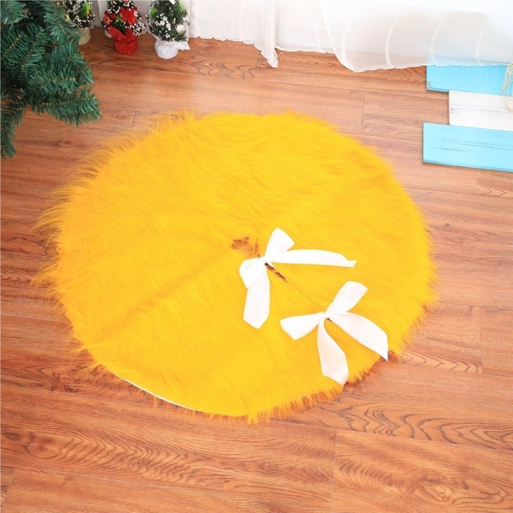 Tree Skirt Christmas Gold Christmas Tree Skirt Christmas Tree Apron Christmas Supplies Plush Christmas Tree Decoration Tree Skirt Christmas Skirt Tree(78cm)