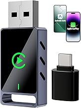 Swiftctrl CarPlay & Android Auto Wireless Adapter - 2-in-1 USB Dongle with Glass + Metal Design, Key Holder, Compatible Cars Since 2017 - Converts Cable to Wireless