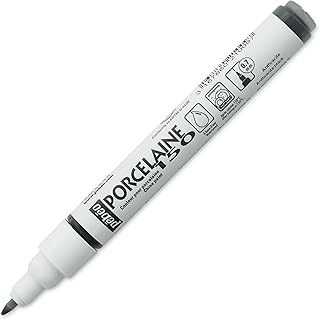 Pebeo Porcelaine 150, China Paint Fine Tip Marker - Anthracite Black (021009)