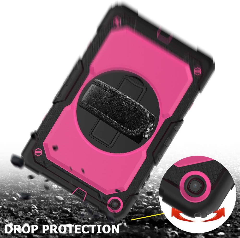 Authеntіс Crаzу Dеаlѕ Case for Samsung Galaxy Tab A 10.1 2019 with Stand | SIBEITU SM-T510/T515 Case w/ Screen Protector & 360° Rotatable Handstrap | Heavy Duty Rugged Protective Cover with Shoulder Strap for Kids | Rose